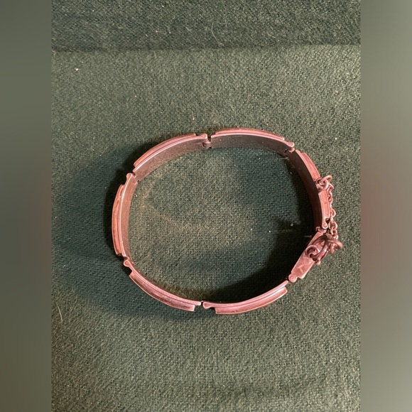 Sterling Panel Link Bracelet with Stone Inlay - Picture 6 of 9